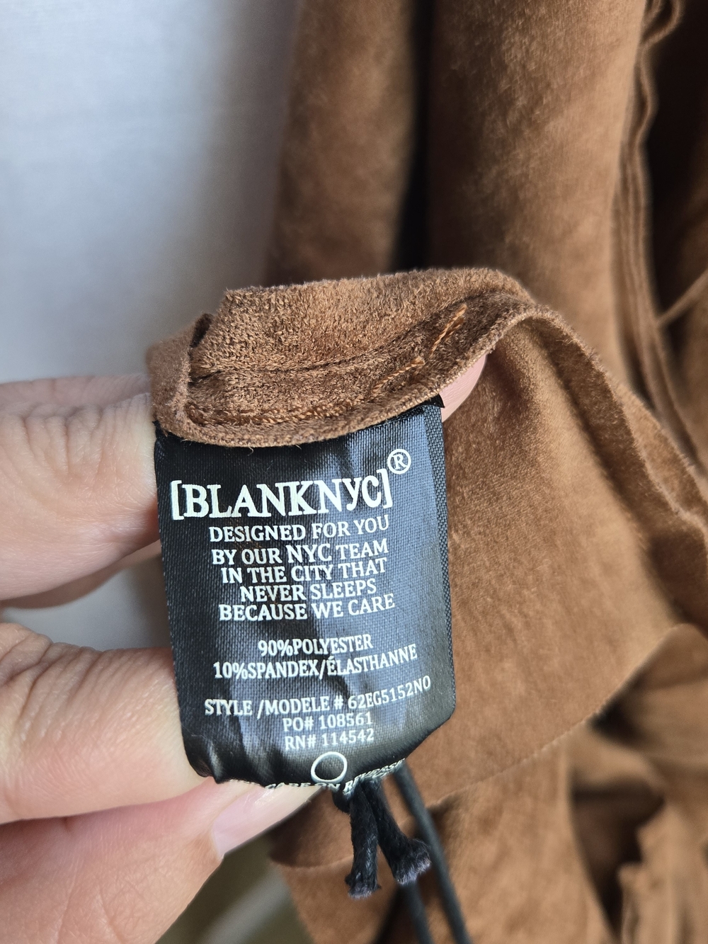 Revolve Brown Faux Suede Trench Coat with Belt - Picture 4 of 4